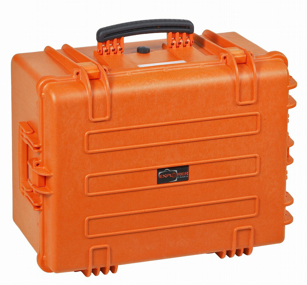 商品情報 型番 IEX-5833O 製品名 エクスプローラーケース 外形寸法(mm) W670×H510×D372 内形寸法(mm) W580×H440×D330 蓋60 本体270 カラー オレンジ 橙色 主要材質 ミネラル強化ポリプロピレン 防塵・防水性能 IP67 使用可能温度 マイナス33度～90度 取得認証規格 NATO標準規格 MIL規格 内装 ウレタンフォーム 質量 12.65kg 備考 ウレタン加工（内装用）を承ります。お気軽にご相談ください。非常に強く耐久性のあるプラスチック製の防水ハードケース エクスプローラーケース IEX-5833O 内装ウレタン入り 荒天や水しぶきのかかる環境でも安心して使用出来るIP67適合の防水防塵仕様 -33℃から90℃までの温度に耐え、厳しい気象条件や環境での使用においても高い信頼性を発揮 水中での使用や、水中での長時間の浸水に耐えることができる防水性能 キャスター付 伸縮ハンドル 伸縮ハンドル