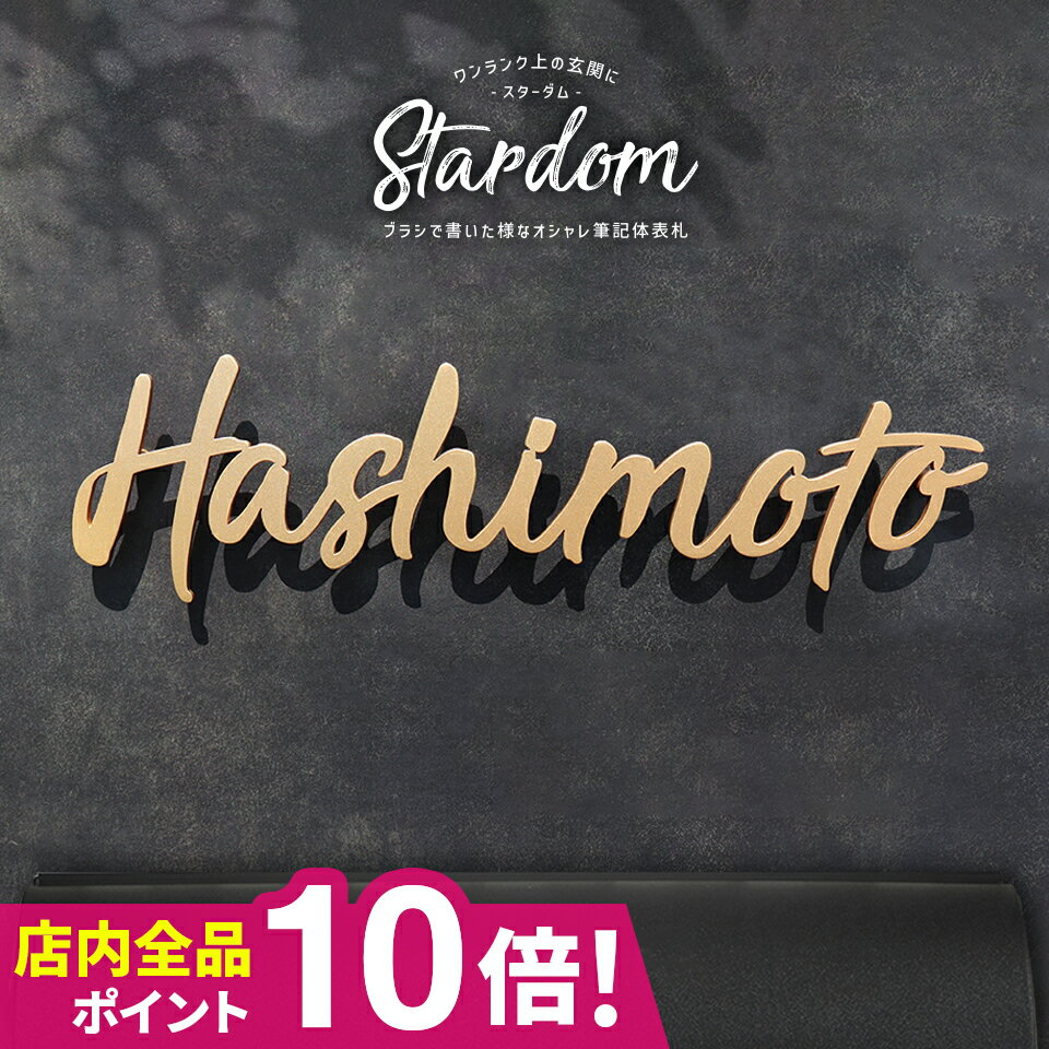 ＼★期間限定★超得クーポン配布中！／表札 ステンレス 表札 戸建 アイアン 貼り付け 切り文字 筆記体 二世帯 オーダーメイド 表札 おしゃれな ステンレス表札 (Stardom)【NEPLE ネプレ】