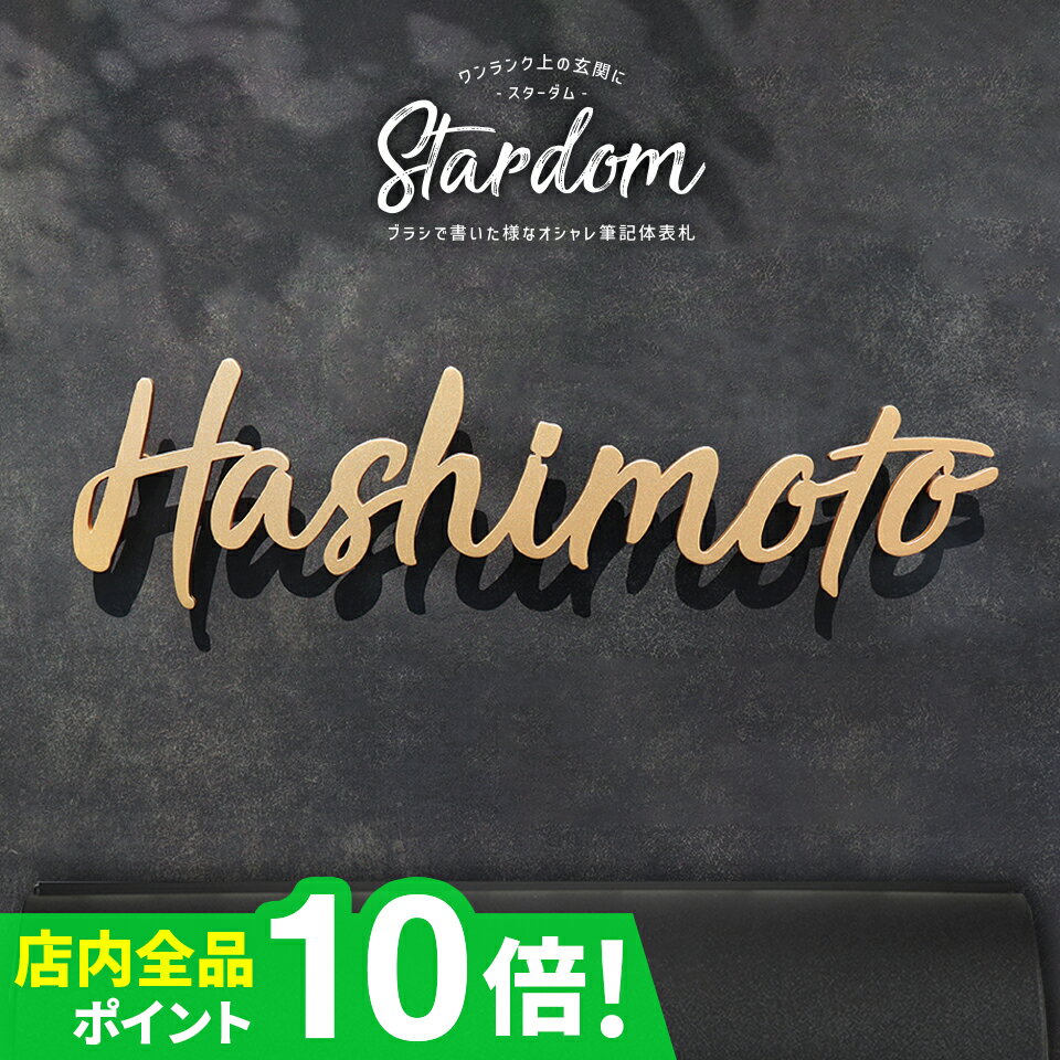 ＼★期間限定★超得クーポン配布中！／表札 ステンレス 表札 戸建 アイアン 貼り付け 切り文字 筆記体 二世帯 オーダーメイド 表札 おしゃれな ステンレス表札 (Stardom)【NEPLE ネプレ】