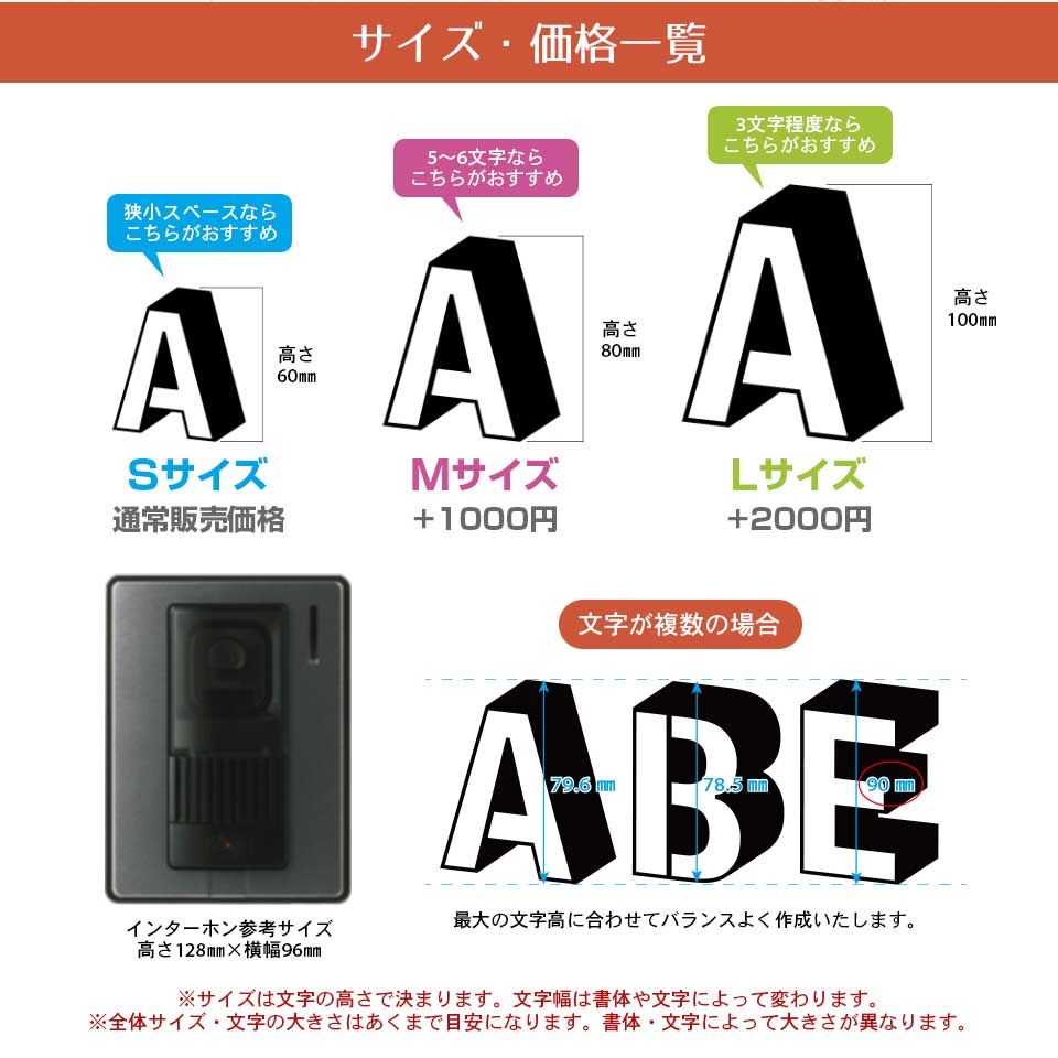 表札 戸建 オーダーメイド ステンレス 切り文字 ゴシック アイアン 筆記体 二世帯...