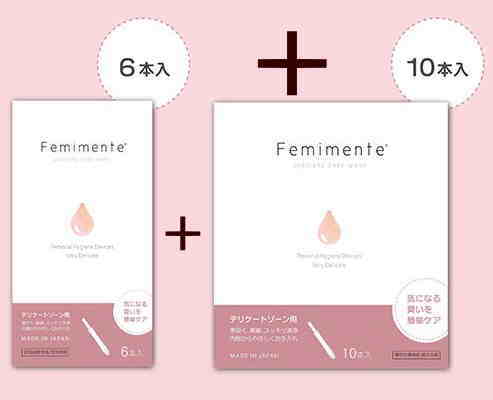 フェミメンテ 1.7g×10本＋6本　●膣洗浄 生理 ジェル 管理医療機器 フェムテック フェムケア 日本製 おりものやニオイ 膣内環境 デリケートゾーン 洗浄 乳酸菌配合 腟 使い切り 女性用