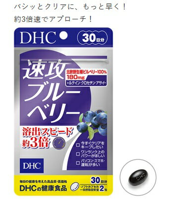 【定形外郵便・送料無料】ディーエイチシー DHC速攻ブルーベリー30日分北欧野生種ビルベリー100％のサムネイル