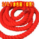 赤色ロープ 太さ24ミリ カラーロープ アクリル製 切り売り 必要メーター数(長さ)でご注文ください