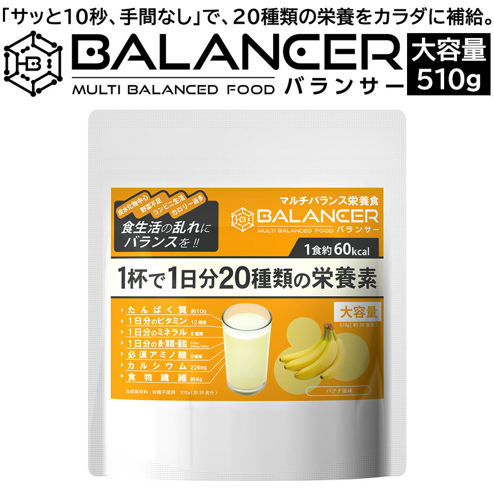 バランサー 510g 栄養補助食品 低糖質 高たんぱく 健康食品 サプリメント 栄養食品 栄養ドリンク 健康ドリンク マルチ栄養食 たんぱく質 ビタミン ミネラル 葉酸 鉄分 カルシウム フレイル 低栄養対策 プロテイン ダイエット 準完全食 準完全栄養食 非常食