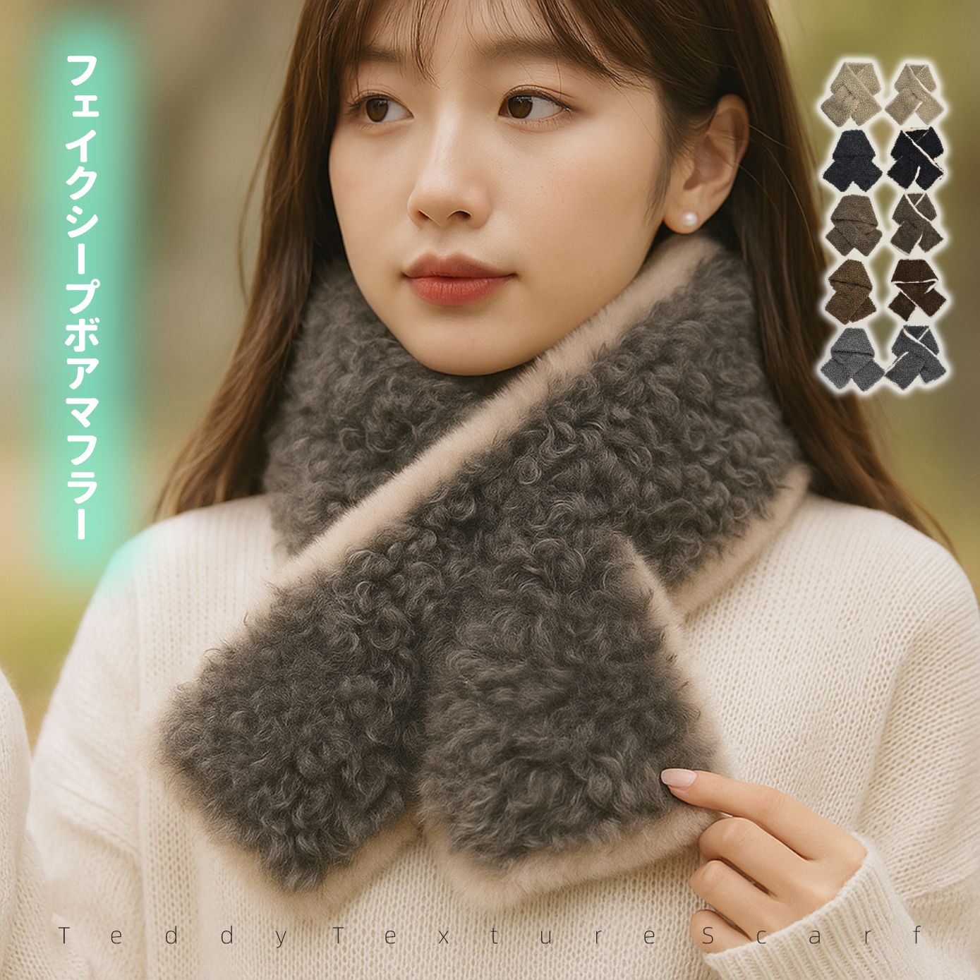今夜20時スタート限定20名様 80％OFFクーポン配布中！フェイクムートンボアスカーフ シープボア フェイ..