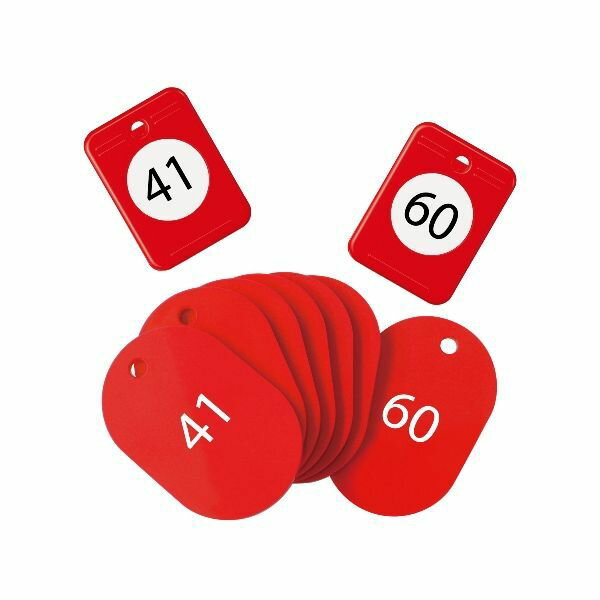 オープン工業 BF-152-RD クロークチケット 41〜60 赤 BF152RD