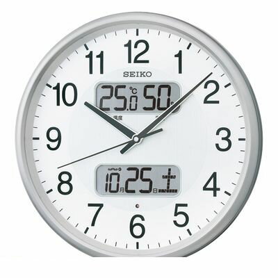 (LINEクーポン有)翌日出荷 セイコー KX383S 温湿度計カレンダー付電波アナログ掛時計【1個】