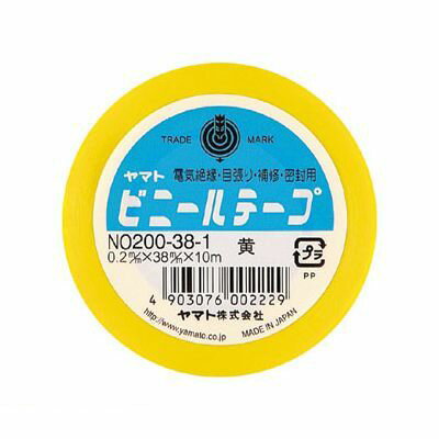 &nbsp; ヤマト &nbsp; 06-6584-1130 ●テープ厚：0．2mm●材質：基材＝PVC，粘着剤＝ゴム系●絶縁性と粘着力が高く、燃えにくい。●耐水・耐油・耐薬品性に優れています。●入数：1巻4903076002229