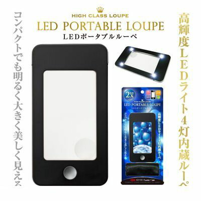 共栄プラスチック LPL-1600-BL LEDポータブルルーペ ブラック LPL1600BL