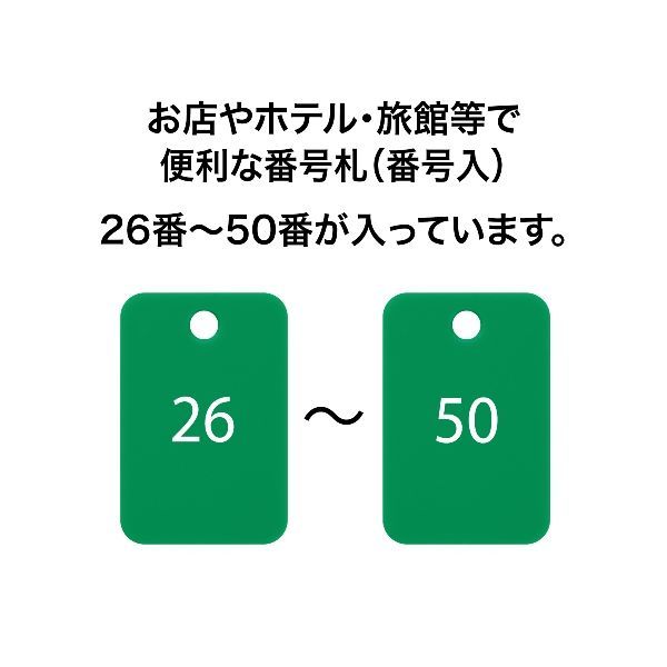iDECA 楽天市場店のオープン工業 BF-55-GN スチロール番号札 四角 26〜50 緑 BF55GN｜アングル2