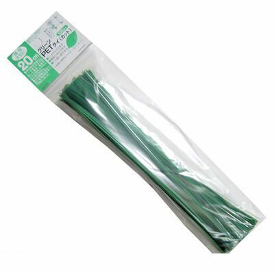 コンパル 4935682006094 グリーンPETタイ カット 20cm×100本入 COMPAL