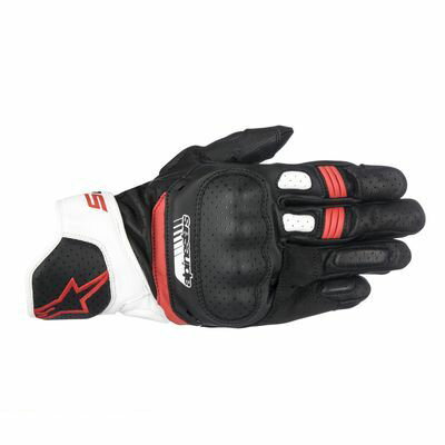 アルパインスターズ alpinestars 8021506614845 SP−5 LEATHER GLOVE 123 BLACK WHITE RED M レザーグローブ Mサイズ 春夏モデル