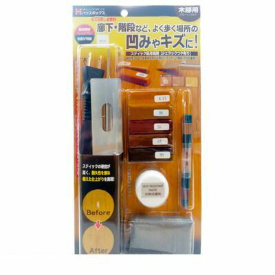 ハウスボックス03-3737-1421【商品説明】■床、廊下、階段等にできた小さなキズ（1.5cm前後）が補修できます。密着性・耐久性共に優れています。■短時間で硬化する為、スピーデイーな補修が可能です。■付属のシェラックつや有りステイック...