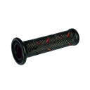 デイトナ DAYTONA 98037 PRO−GRIP スーパーバイクグリップ#717 耐震GEL 122mm 貫通 ブラック/レッド