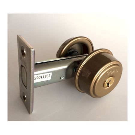 【商品説明】●仕様：本締錠●チューブラー本締錠ADシリーズ●バックセット：60mm●取付可能扉厚：27mm以上〜45mm未満●室外側：SP5本ピンシリンダー●室内側：サムターン●材質／仕上：ステンレス／コーティングアンバー（80）●キー本数：3本●ゴール 錠前 ドアロック 本締錠