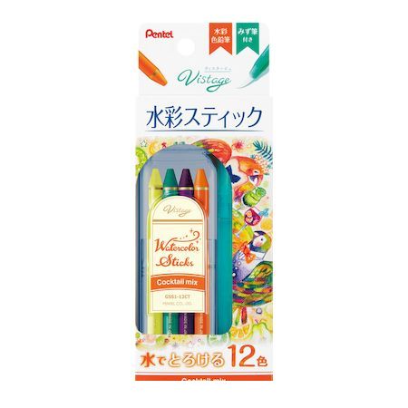 ぺんてる0120-12-8133【商品説明】●水彩スティックは、水に溶ける「全芯水彩色鉛筆」です。4902506366849
