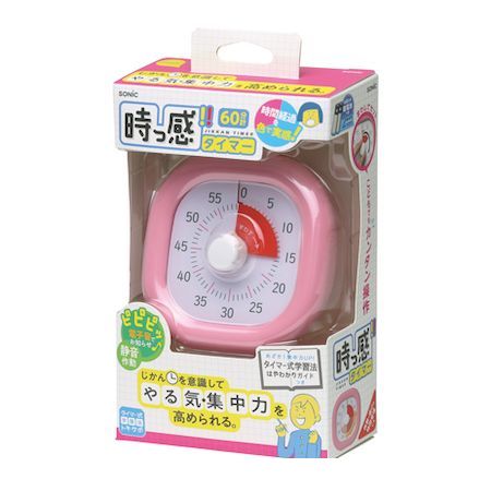 (LINEクーポン有)ソニック LV-3062-P 時っ感タイマー10cm ピンク LV3062P 色で時間の経過を実感 時間経..