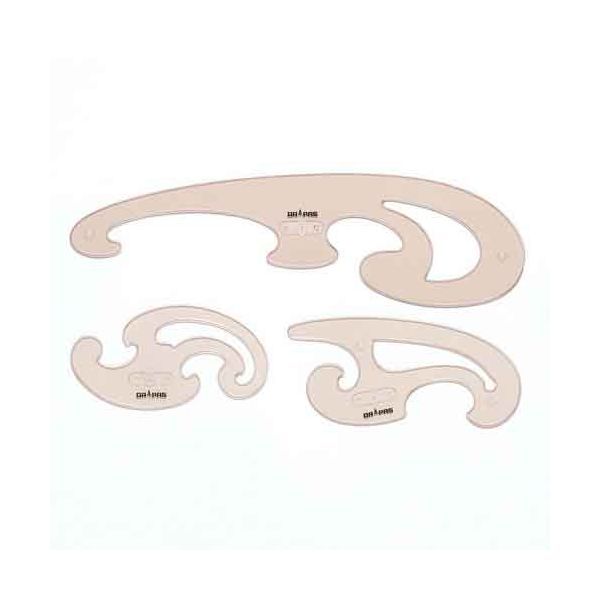 4940288142008 ドラパス 3枚組雲型 14−200 フレンチカーブ定規 作業工具 両面インクエッジ付き 雲型定規 三幸製図