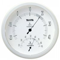 温室やサンルームでの細かな管理にぴったり。 高精度目盛(1℃、湿度2%)採用。 指針方向同一のベーシックタイプ。 測定範囲 温度 -20 〜 40 ℃ 湿度 20 〜 90 % 一目盛 温度 1 ℃ 湿度 2 % 測定方式 バイメタル式JANコード 4904785549241 主な材質 PS 主な付属品 なし 商品寸法 D 30mm × W 140mm ( W は直径です) 商品質量約 120 g 個装箱寸法 D 35mm × W 150mm × H 206mm 個装箱質量 約 170 g 保証期間 1 年 健康測定器・美容機器 ＞ 健康測定器・美容機器【タニタ】 ＞ 温湿度計