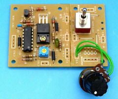 PWM(Pulse Width Modulation)制御＋フィードバックによる、模型用モータに最適な簡易型DCモータコントローラキットです。モータの負荷トルクに応じて、設定した回転数を一定に保ちます。正転・停止・逆転をスイッチ(付属)で切替可。【基板組立済みの状態でお届けします。コネクタ類、ケース等の加工は含みません】 電子工作キット【ワンダーキット】 ＞ タイマ／制御系4900474019590