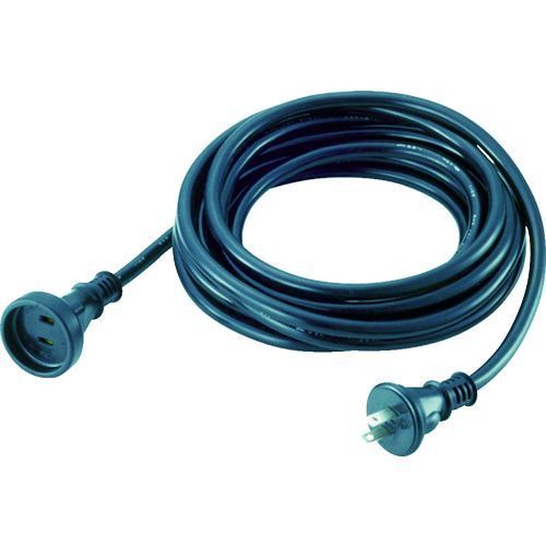 【特長】●防雨性、耐寒性に優れたソフト電線（S-VCT1.25mm［［の2乗］］電線）を採用していますので、1500Wまで使用可能です。●屋外作業に便利な防雨型です。【仕様】●色：ブラック●電線仕様長さ(m)：5●電線仕様太さ(［［MM2］］)：1.25●電線仕様芯数(C)：2●コンセント仕様定格：2P・15A・125V●コンセント仕様形状：［［二相2］］●コンセント仕様個数：1●電線種：ソフトVCT【材質／仕上】●塩化ビニール樹脂【原産国】日本