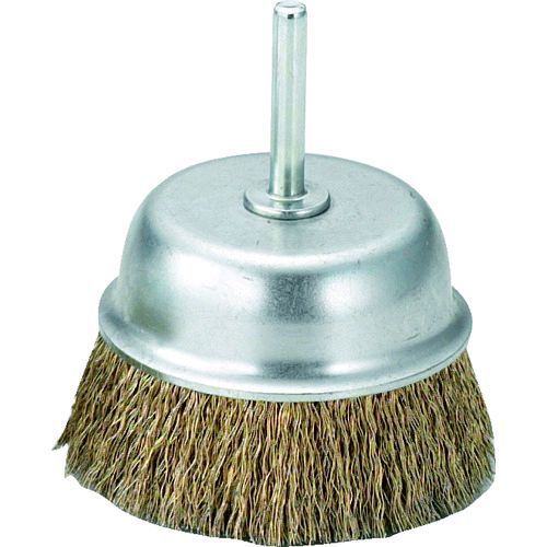 【即納在庫品】「直送」トラスコ中山 TRUSCO TB-6641 軸付カップブラシ φ75X軸6 真鍮メッキ鋼線 線径0..