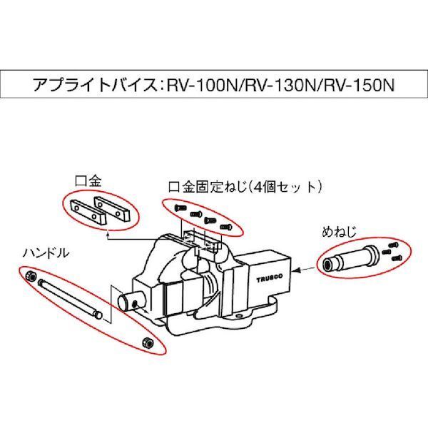 【即納在庫品】「直送」トラスコ中山 TRUSCO SRV-150K SRV150用バイス口金 2個1組