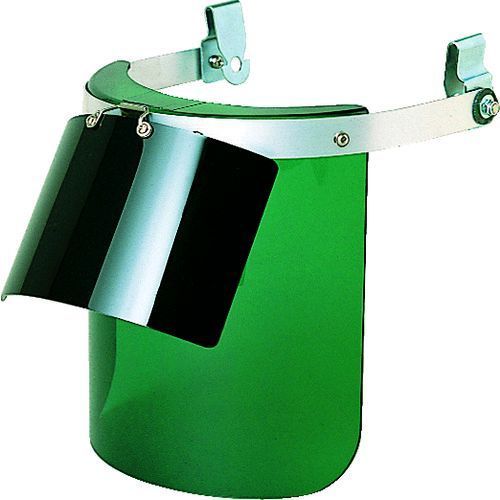 【即納在庫品】「直送」トラスコ中山 TRUSCO BM-HW ヘルメット取付型防災面 グリーン ダブル型