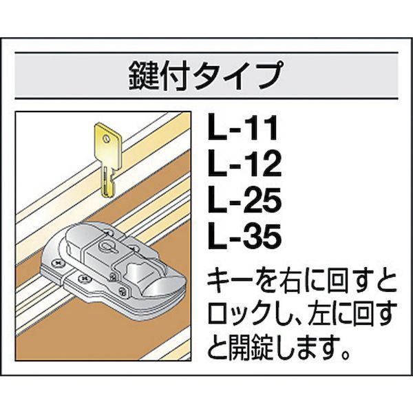 【即納在庫品】「直送」トラスコ中山 TRUSCO L-25 パッチン錠 鍵付タイプ・スチール製 4個入