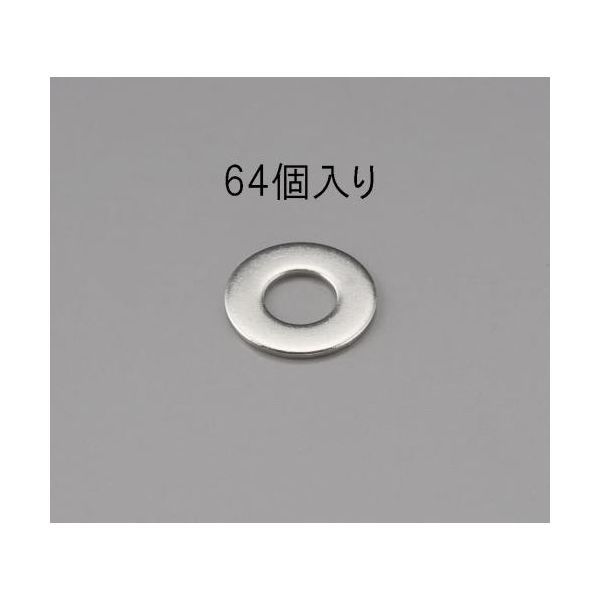 【即納在庫品】「直送」エスコ EA949LX-203 M3 【ステンレス】平ワッシャー【64枚】 EA949LX203【キャ..