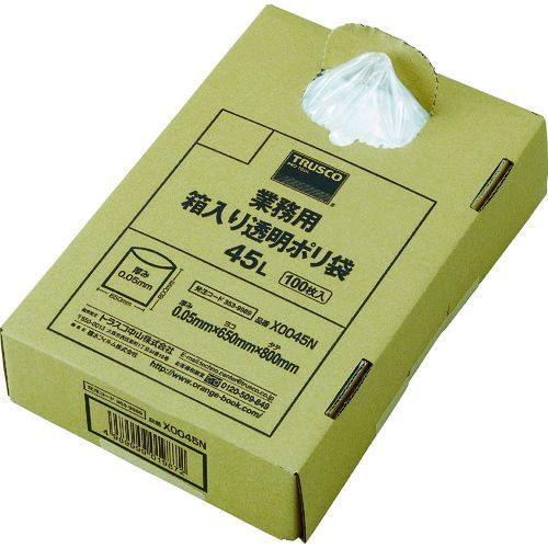 【即納在庫品】「直送」トラスコ中山 TRUSCO X0045N まとめ買い 業務用ポリ袋 透明・箱入り 0．05X45L 100枚入