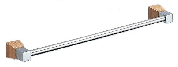 (LINEクーポン有)シロクマ BT-114 600MM クローム/黒ウッド ラックスタオル掛 BT114600MMクローム/黒ウッド