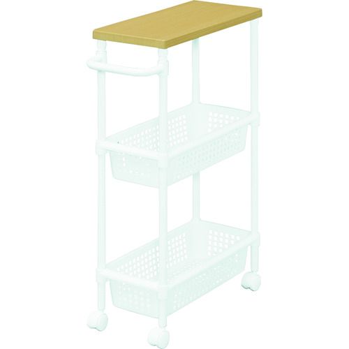 【即納在庫品】「直送」アイリスオーヤマ IRIS MKWWT3S 222691 ウッドトップメタルポールワゴン MKW-WT3S ホワイト／ビーチ