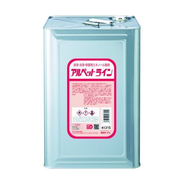 【即納在庫品】「直送」サラヤ 株 サラヤ 41315 清浄・洗浄・除菌用エタノール製剤 アルペットライン 17L