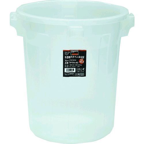 トラスコ中山 TRUSCO TPTM75 半透明PPペール丸型75L