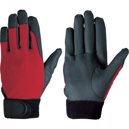 【即納在庫品】「直送」シモン HANDOBARIA20M 合皮手袋 作業手袋 袖口マジックバンド式 ハンドバリア ＃20 レッド M