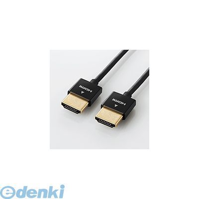 ●ケーブル直径約3.2mmで取り回しがしやすく、すっきり配線できる。1本のケーブルで映像信号と音声信号をデジタルで高速伝送するスーパースリムタイプのイーサネット対応ハイスピードHDMIケーブル。［特徴］●ケーブル直径約3.2mmで取り回しがしやすく、すっきり配線できる、スーパースリムタイプのイーサネット対応ハイスピードHDMIケーブルです。 ●HIGH SPEED with Ethernet認証済み製品です。 ●1本のケーブルで、映像信号と音声信号をデジタルのままで高速伝送するだけでなく、イーサネット信号の双方向通信を実現します。 ●100Mbpsのイーサネット通信を実現する、HEC(HDMIイーサネットチャンネル)に対応しています。 ●デジタル音声をテレビなどの表示機器からAVアンプなどの出力機器へ伝送できる、ARC(オーディオリターンチャンネル)に対応しています。 ●3DフルHD(1080p×2画面)、4K2K(4096×2160ドット)に対応しています。 ●色深度は従来の24bit(Full Color:フルカラー)から、30/36/48bit(Deep Color:ディープカラー)まで対応し、より豊かな色表現が可能です。 ●サビなどに強く信号劣化を抑える金メッキプラグを採用しています。 ●外部ノイズの干渉から信号を保護する3重シールドケーブルを採用しています。 ●外部ノイズの影響を受けにくい、ツイストペア構造を採用しています。≪商品の概要≫●対応機種：HDMIプラグ(タイプA/19ピン)側:HDMI入力端子を持つ液晶テレビ、プラズマテレビ、プロジェクター等、HDMIプラグ(タイプA/19ピン)側:HDMI出力端子を持つAV機器、ゲーム機等●規格：HDMI (High Speed HDMI Cable with Ethernet)認証●コネクタ形状：HDMIプラグ(タイプA/19ピン) - HDMIプラグ(タイプA/19ピン)●ケーブルタイプ：スーパースリムタイプ●伝送速度：10.2Gbps●対応解像度：4K×2K対応●シールド方法：3重シールド●プラグメッキ仕様：金メッキ●ケーブル長：1.0m●カラー：ブラック4953103579682