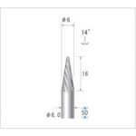 【あす楽対応】 直送 ナカニシ 21541 チタンコート超硬カッター テーパー ダブルカット 刃径6mm 刃長16mm