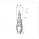 【即納在庫品】「直送」ナカニシ 21542 チタンコート超硬カッター テーパー ダブルカット 刃径9.5mm 刃長27mm