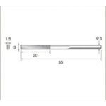 「直送」ナカニシ 62813 電着ダイヤモンドヤスリ 軸径3mm 全長55mm刃長20mm刃幅3mm