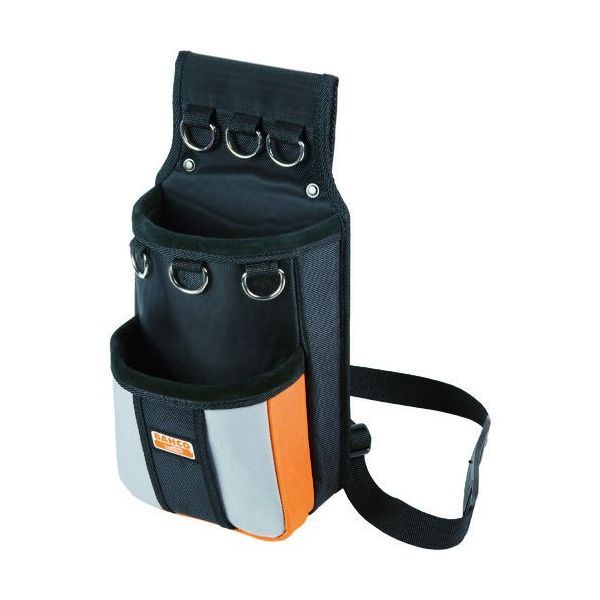 【特長】●Dカン付です。●各フックは3kgまでの工具に対応しています。●ポーチとして使用もでき、ベルトループも付いているので腰バッグとしても使用できます。●落下防止用のツールシステムになります。【用途】●高所作業に。●落下防止に。【仕様】●形状：ポーチ(フック数6個)●色：ブラック●幅(mm)：240●奥行(mm)：10●高さ(mm)：450●ベルト通し幅(mm)：60【仕様2】●ベルト通し幅：60mm【材質／仕上】●ポリエステル【原産国】ポーランド
