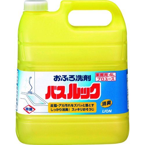 ライオンハイジーンメーカーお問い合わせ：03-5819-7770【特長】●すすぎ時の泡切れが速いです。●皮脂・油汚れをしっかり落とします。●汚れスッキリ。泡ぎれも速いです。【用途】●浴槽用洗剤。【仕様】●容量(L)：4【仕様2】●原液使用【材質／仕上】●主成分:界面活性剤【原産国】日本