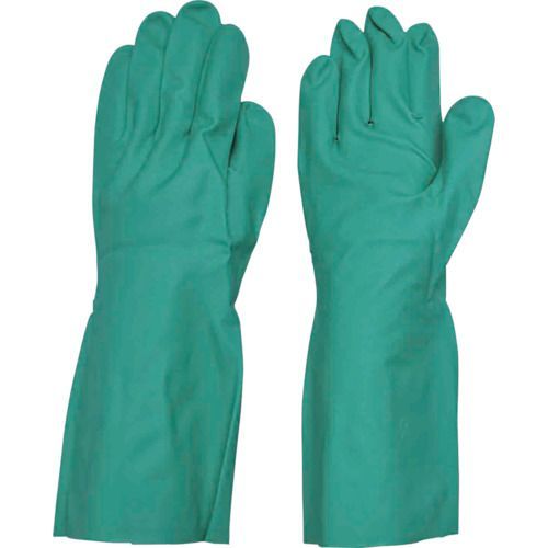 Nitrile Rubber Glove - 【即納在庫品】「直送」7748680 ニトリルゴム中厚手 裏毛付 L グリーン