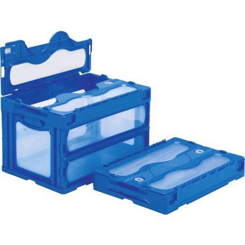 乐天商城 - 【即納在庫品】「直送」サンコー SKOC50BBL フタ一体型折りたたみコンテナー 559000 マドコンCー50Bブルー