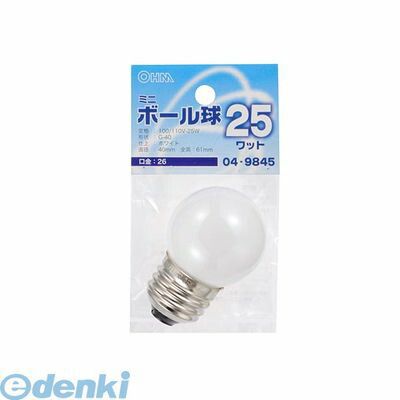 Other - オーム電機 LB-G4625-W ミニボール球（G40/25W/ホワイト/E26）
