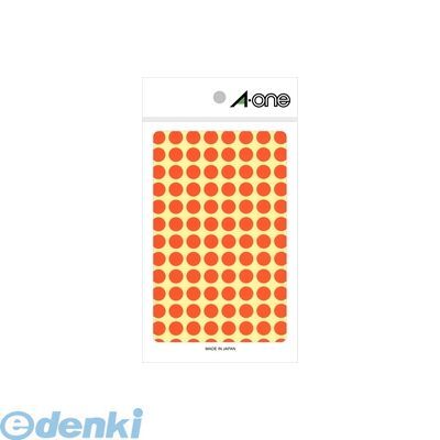 A-one エーワン 07005 カラーラベル　丸型　9mmφ　橙【1P14シート（1456片）】