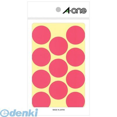 乐天商城 - A-one エーワン 07238 カラーラベル　丸型　30mmφ　桃