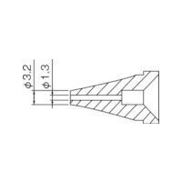 白光メーカーお問い合わせ：06-6561-1574【仕様】●寸法(mm)内径×外径：1.3×3.2【仕様2】●白光　ノズル／1.3mm【原産国】日本