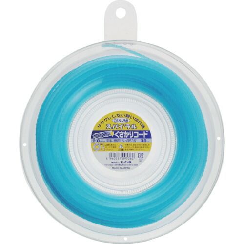 【即納在庫品】「直送」タクミ 9536 ナイロンコード “くさかりコード スパイラル 2．8mm×30m”