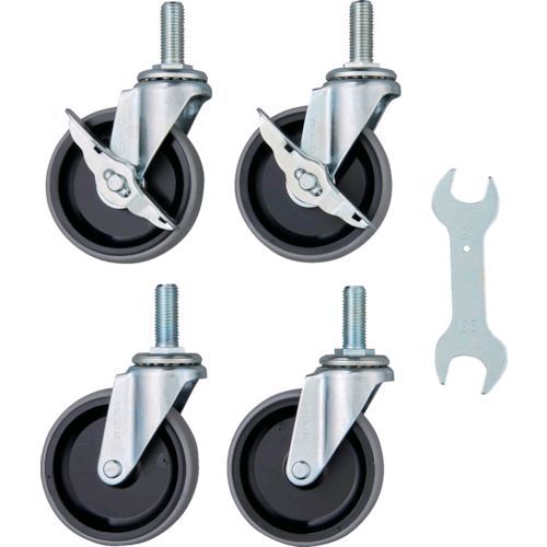 【仕様】●キャスター径(mm)：100●車輪径(mm):100●車輪幅(mm):28●許容荷重(kgf):61.2●ねじ:M16●ねじピッチ(mm):2.0●軸長(mm):40●取付高(mm):126●金具：スチール●車輪：ナイロンウレタン...